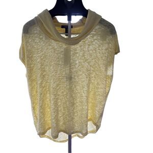 Style & Co. Blouse Top Women’s SZ S Button Sleeves with Crew Neck Layers Yellow